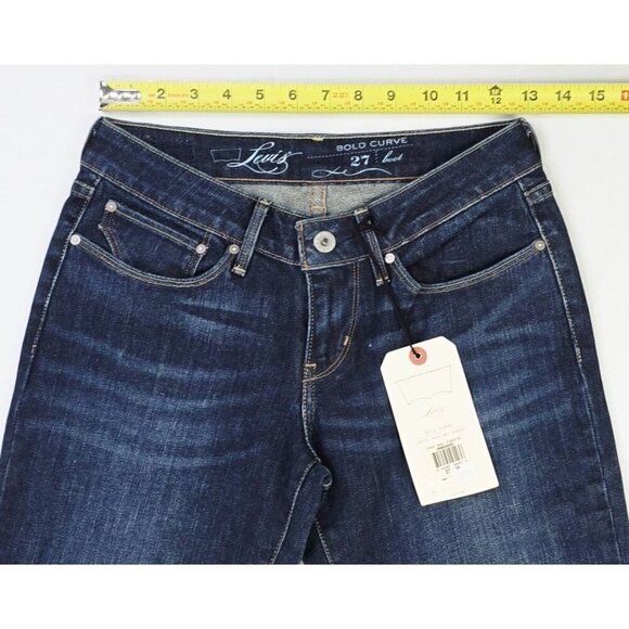 Levi's Size 27X30 Womens Bold Curve Bootcut Blue Denim 5 Pocket Logo Jeans NWT - Picture 2 of 14